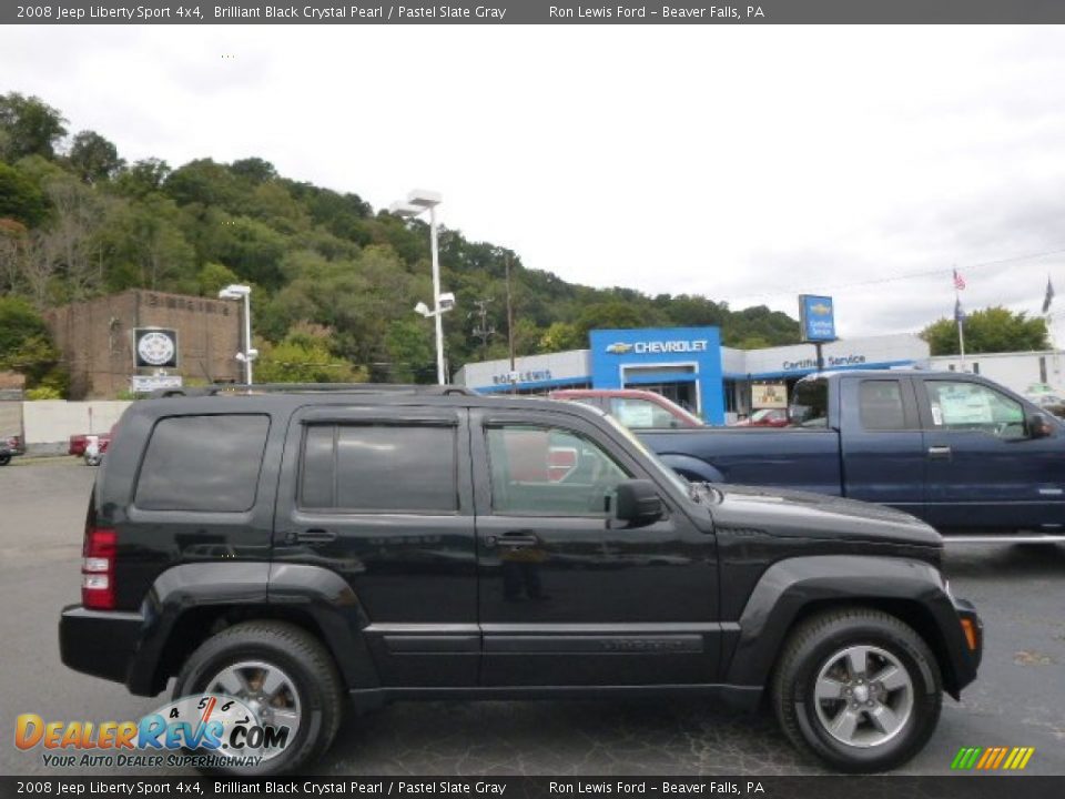 2008 Jeep Liberty Sport 4x4 Brilliant Black Crystal Pearl / Pastel Slate Gray Photo #1