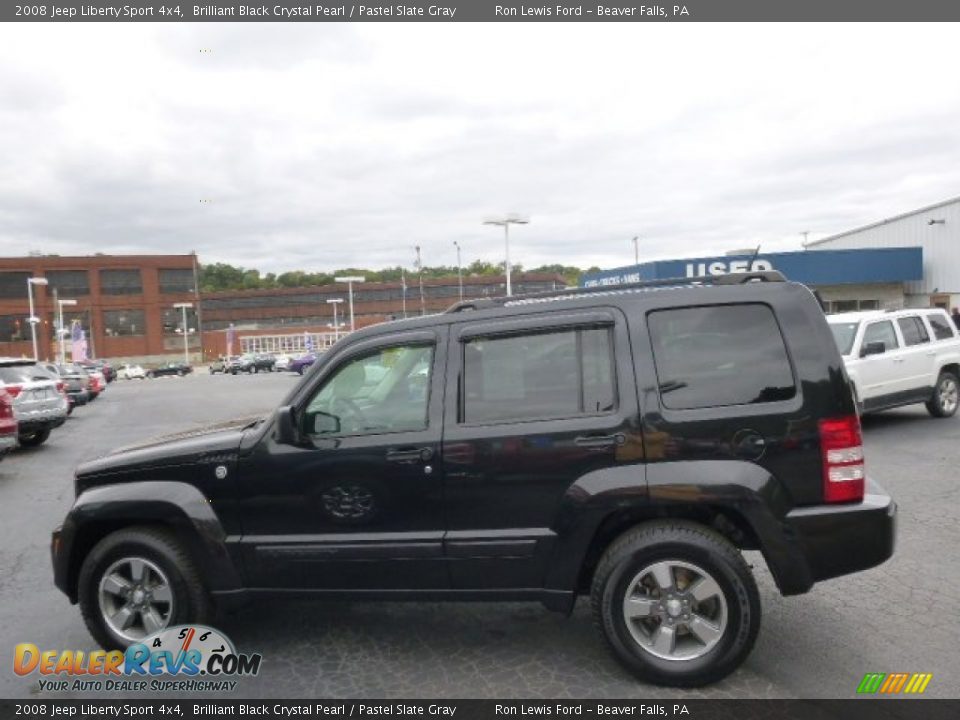 2008 Jeep Liberty Sport 4x4 Brilliant Black Crystal Pearl / Pastel Slate Gray Photo #5