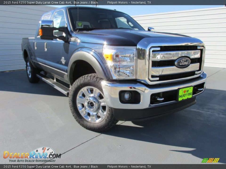 2015 Ford F250 Super Duty Lariat Crew Cab 4x4 Blue Jeans / Black Photo #1