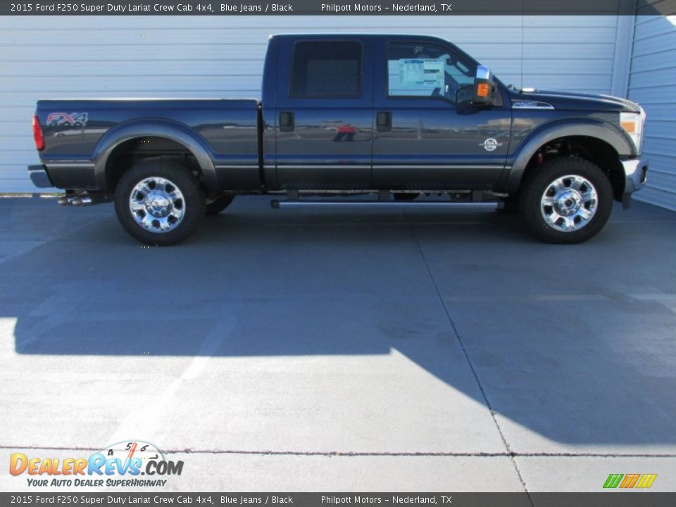 2015 Ford F250 Super Duty Lariat Crew Cab 4x4 Blue Jeans / Black Photo #3