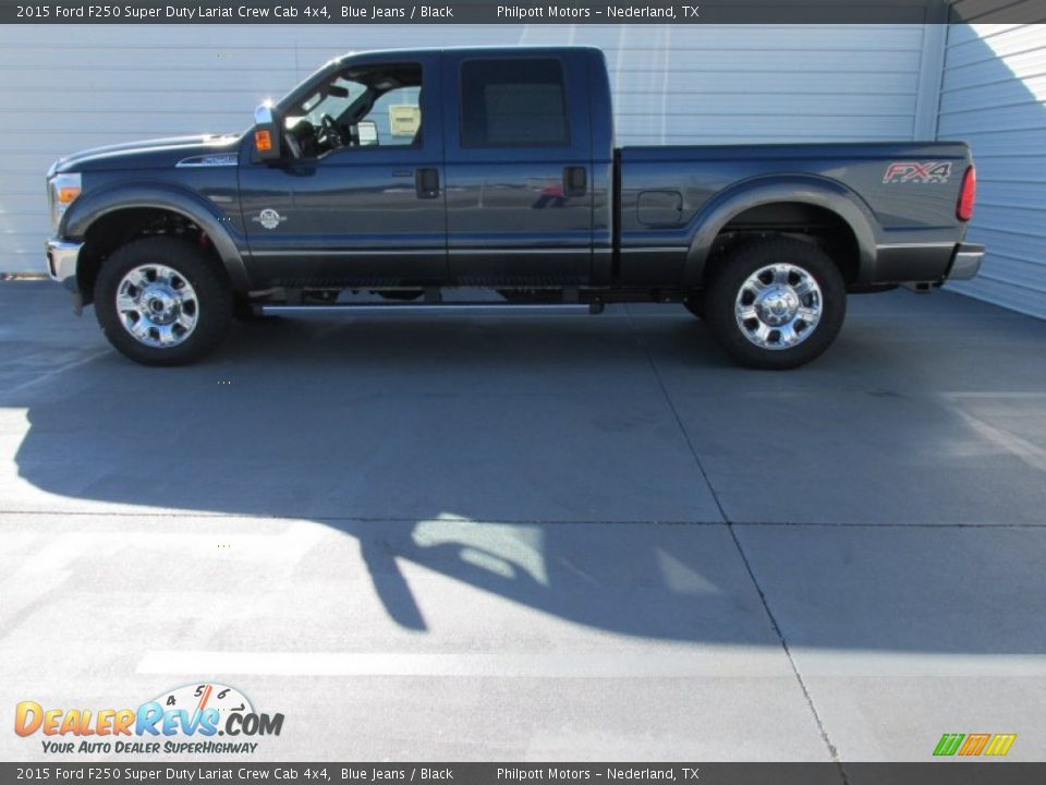2015 Ford F250 Super Duty Lariat Crew Cab 4x4 Blue Jeans / Black Photo #6