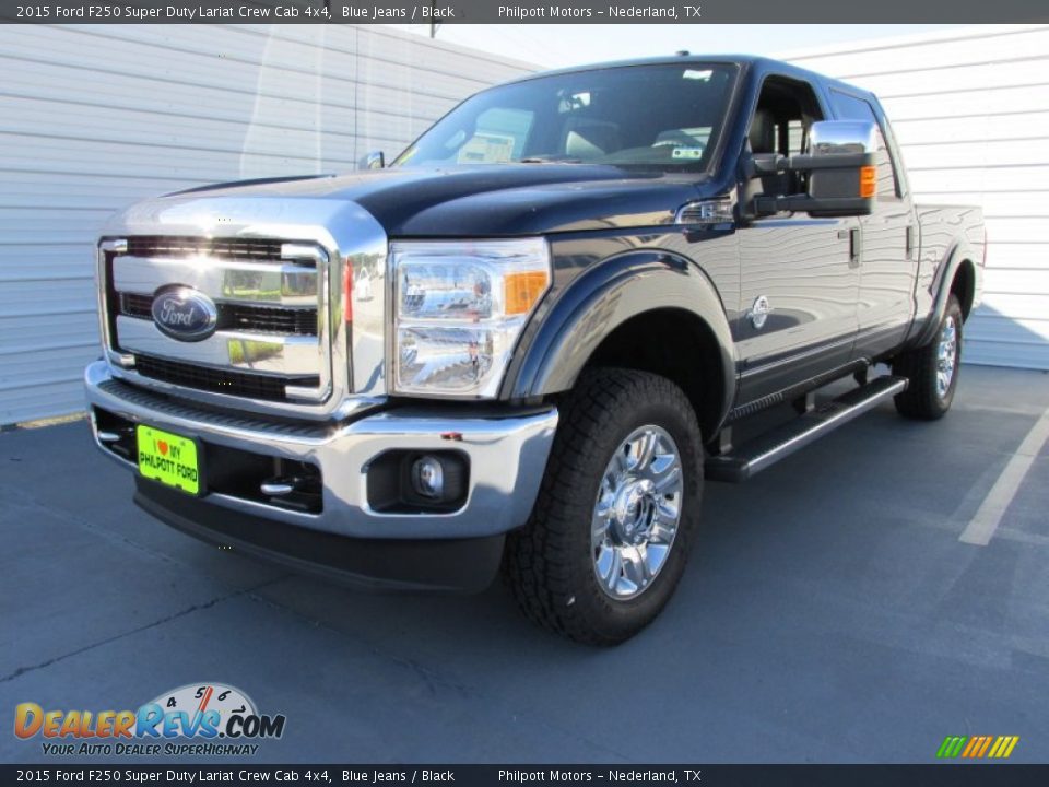 2015 Ford F250 Super Duty Lariat Crew Cab 4x4 Blue Jeans / Black Photo #7