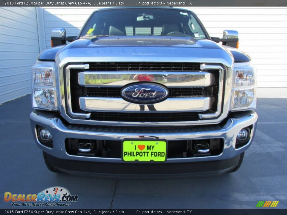 2015 Ford F250 Super Duty Lariat Crew Cab 4x4 Blue Jeans / Black Photo #8
