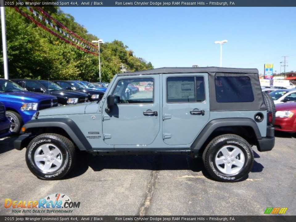 2015 Jeep Wrangler Unlimited Sport 4x4 Anvil / Black Photo #2