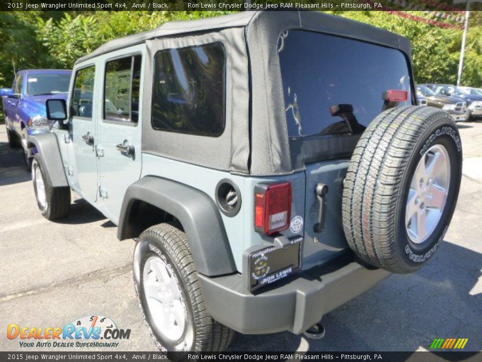 2015 Jeep Wrangler Unlimited Sport 4x4 Anvil / Black Photo #3