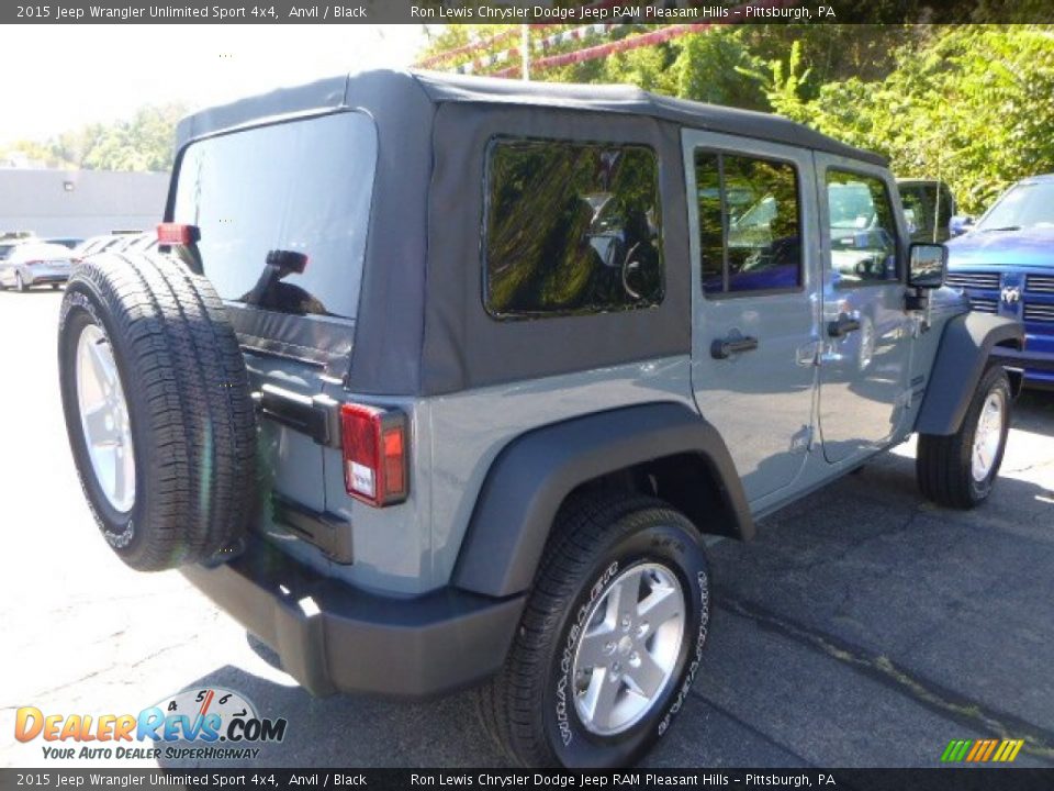 2015 Jeep Wrangler Unlimited Sport 4x4 Anvil / Black Photo #5