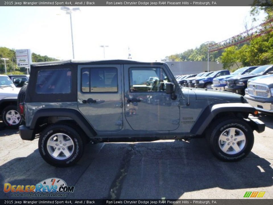 2015 Jeep Wrangler Unlimited Sport 4x4 Anvil / Black Photo #6