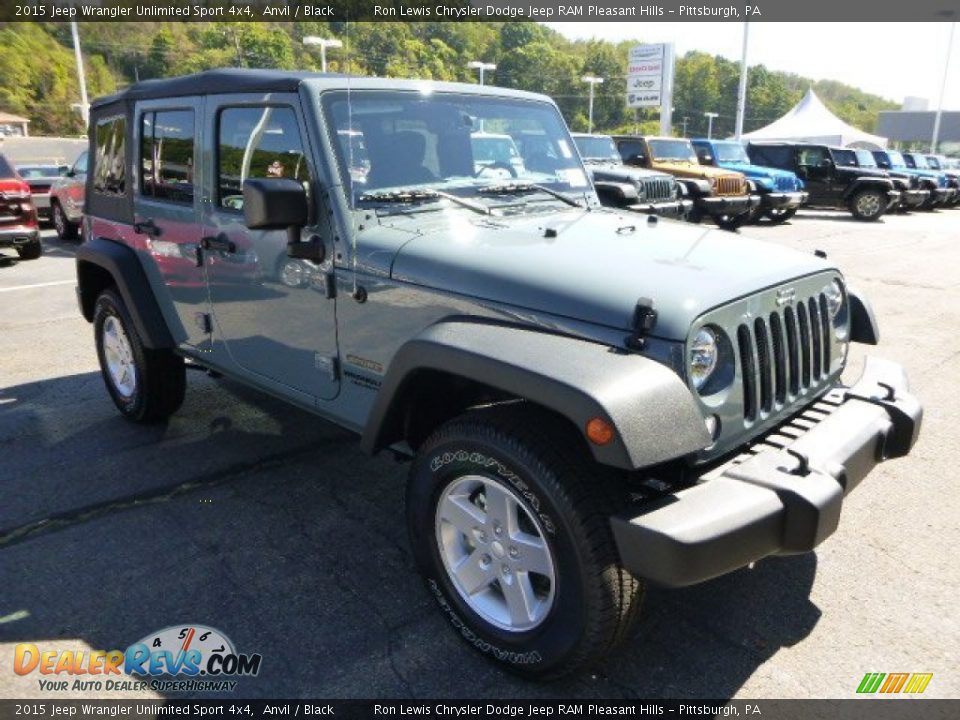 2015 Jeep Wrangler Unlimited Sport 4x4 Anvil / Black Photo #7