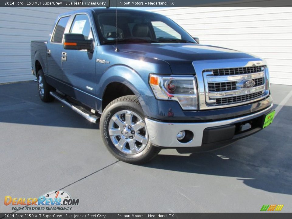 2014 Ford F150 XLT SuperCrew Blue Jeans / Steel Grey Photo #1