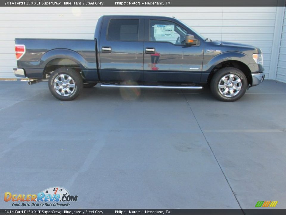 2014 Ford F150 XLT SuperCrew Blue Jeans / Steel Grey Photo #3