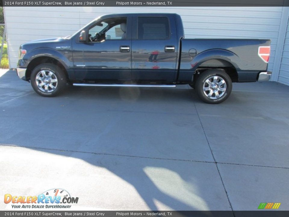 2014 Ford F150 XLT SuperCrew Blue Jeans / Steel Grey Photo #6