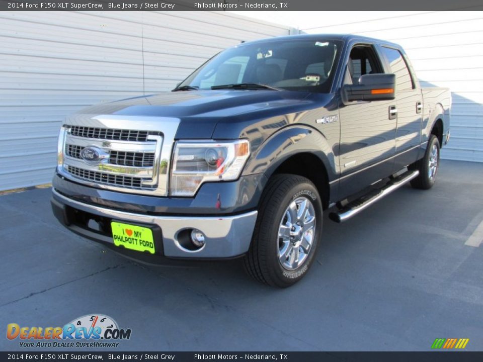 2014 Ford F150 XLT SuperCrew Blue Jeans / Steel Grey Photo #7