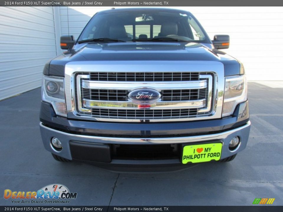 2014 Ford F150 XLT SuperCrew Blue Jeans / Steel Grey Photo #8