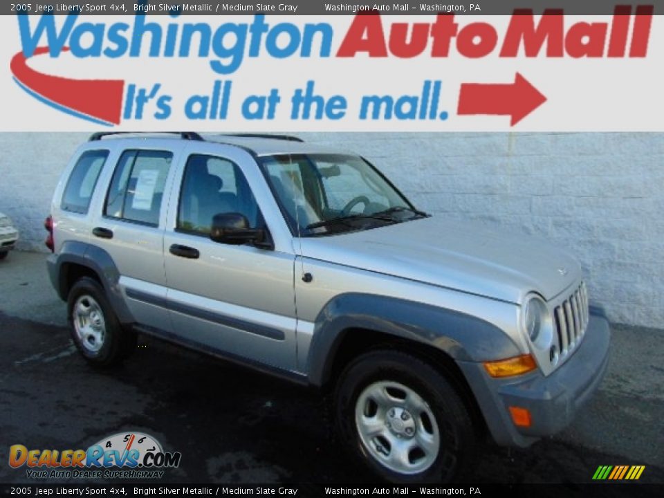2005 Jeep Liberty Sport 4x4 Bright Silver Metallic / Medium Slate Gray Photo #1