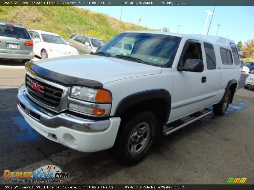 2003 GMC Sierra 1500 SLE Extended Cab 4x4 Summit White / Neutral Photo #5