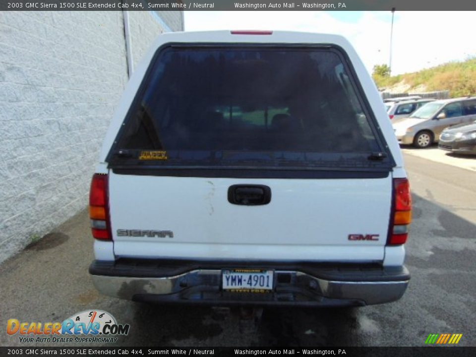2003 GMC Sierra 1500 SLE Extended Cab 4x4 Summit White / Neutral Photo #7