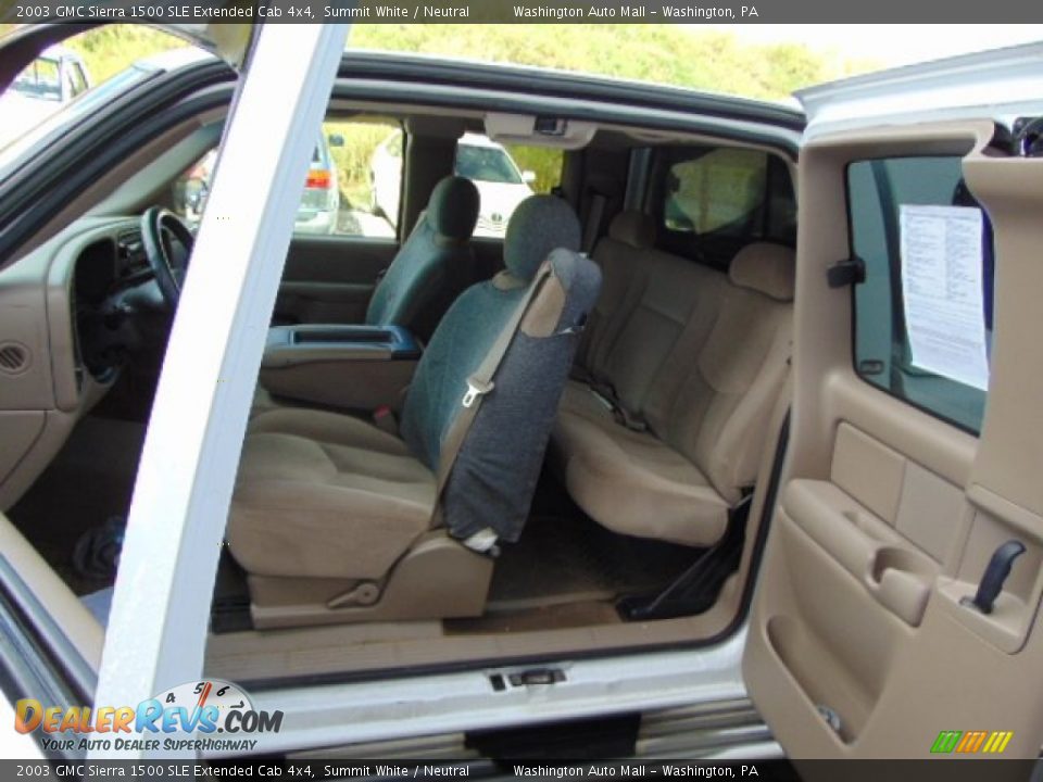 2003 GMC Sierra 1500 SLE Extended Cab 4x4 Summit White / Neutral Photo #10