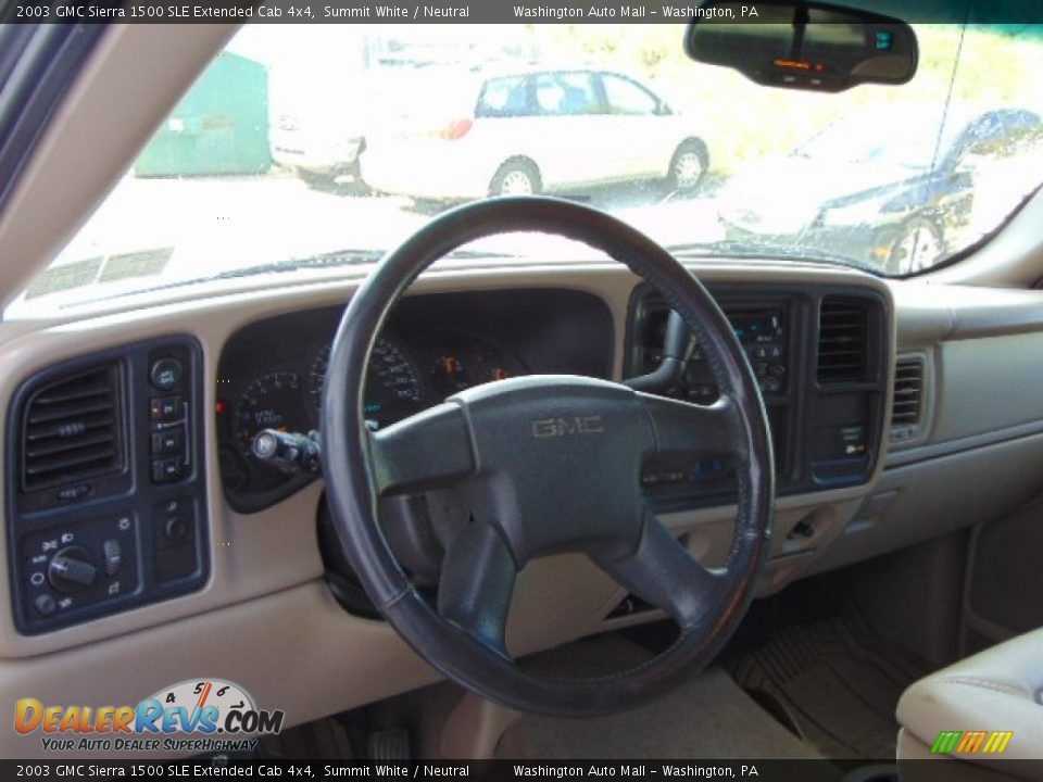 2003 GMC Sierra 1500 SLE Extended Cab 4x4 Summit White / Neutral Photo #11