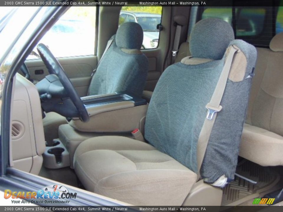 2003 GMC Sierra 1500 SLE Extended Cab 4x4 Summit White / Neutral Photo #12