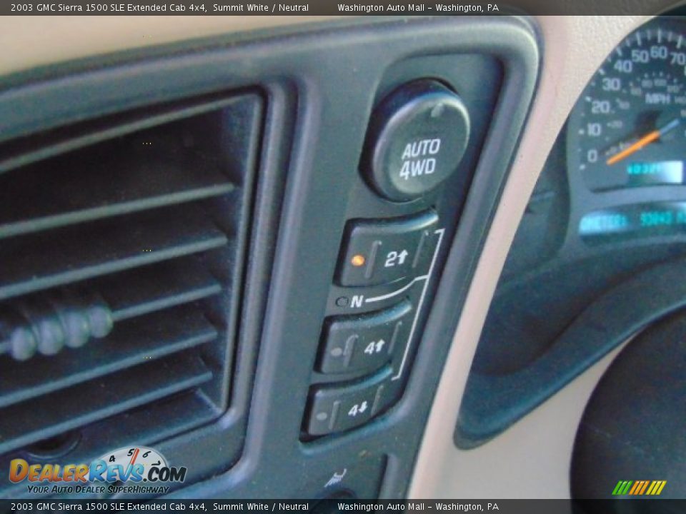 2003 GMC Sierra 1500 SLE Extended Cab 4x4 Summit White / Neutral Photo #15
