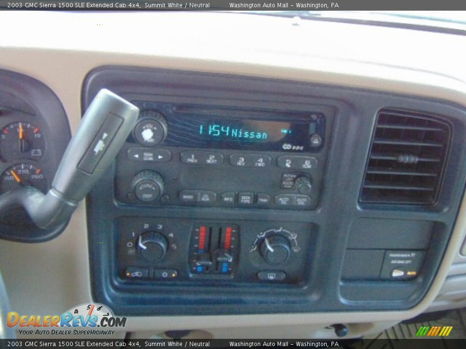 2003 GMC Sierra 1500 SLE Extended Cab 4x4 Summit White / Neutral Photo #16