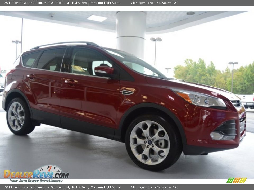 2014 Ford Escape Titanium 2.0L EcoBoost Ruby Red / Medium Light Stone Photo #1