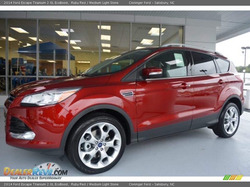 2014 Ford Escape Titanium 2.0L EcoBoost Ruby Red / Medium Light Stone Photo #3