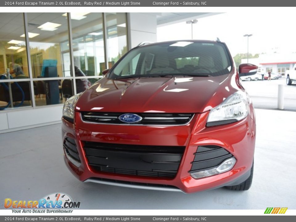 2014 Ford Escape Titanium 2.0L EcoBoost Ruby Red / Medium Light Stone Photo #4
