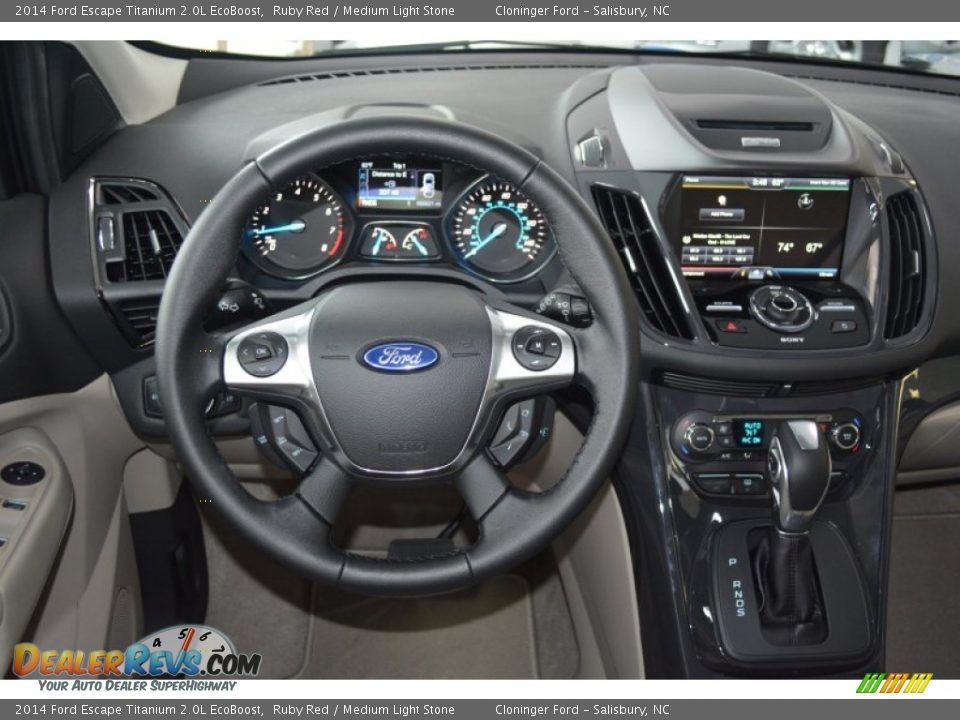 2014 Ford Escape Titanium 2.0L EcoBoost Ruby Red / Medium Light Stone Photo #12