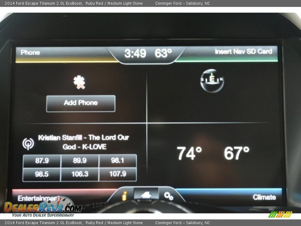 2014 Ford Escape Titanium 2.0L EcoBoost Ruby Red / Medium Light Stone Photo #13