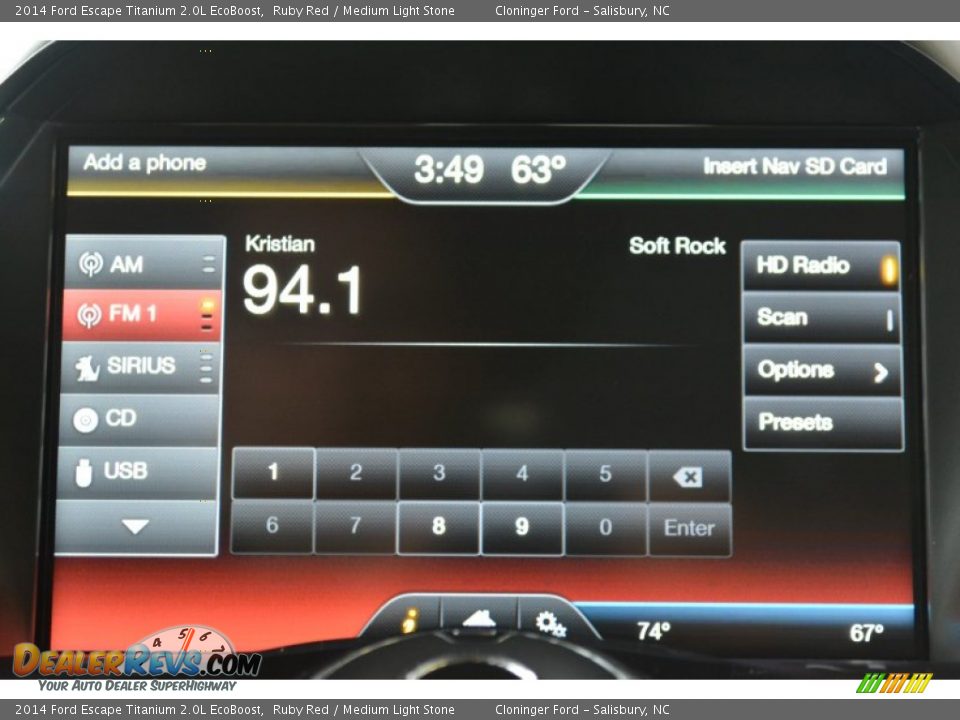 2014 Ford Escape Titanium 2.0L EcoBoost Ruby Red / Medium Light Stone Photo #14