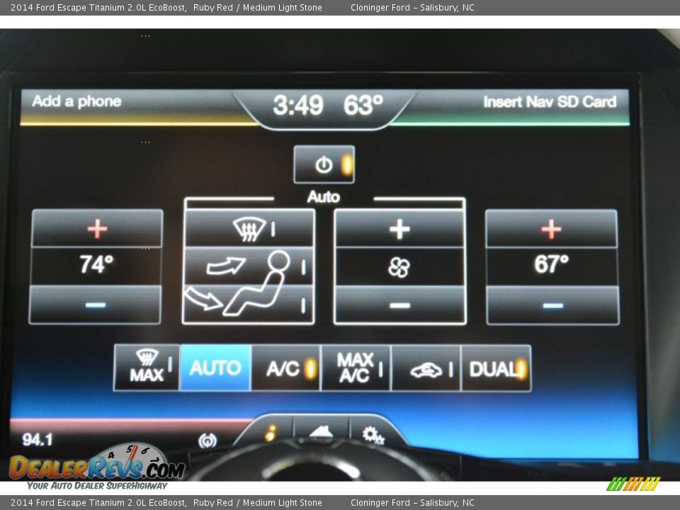 2014 Ford Escape Titanium 2.0L EcoBoost Ruby Red / Medium Light Stone Photo #15