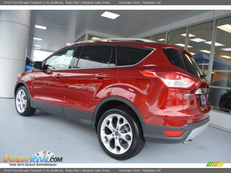 2014 Ford Escape Titanium 2.0L EcoBoost Ruby Red / Medium Light Stone Photo #30
