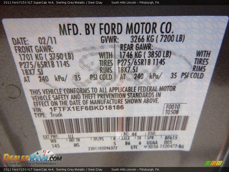 2011 Ford F150 XLT SuperCab 4x4 Sterling Grey Metallic / Steel Gray Photo #24