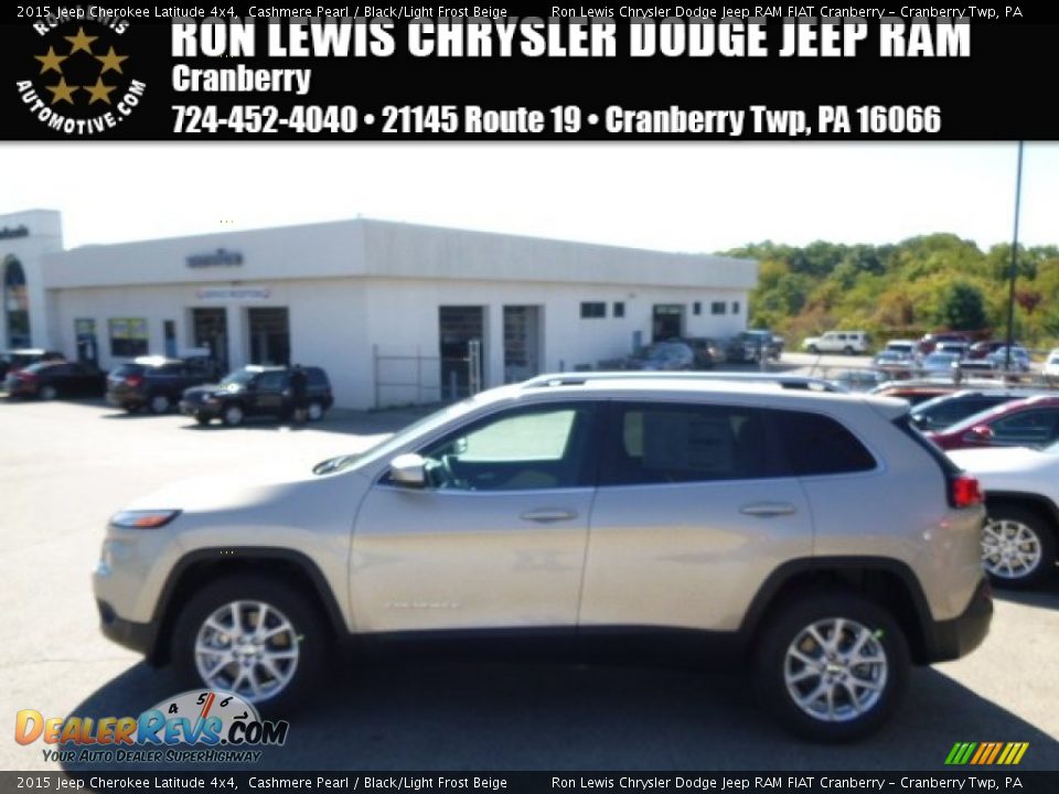 2015 Jeep Cherokee Latitude 4x4 Cashmere Pearl / Black/Light Frost Beige Photo #1
