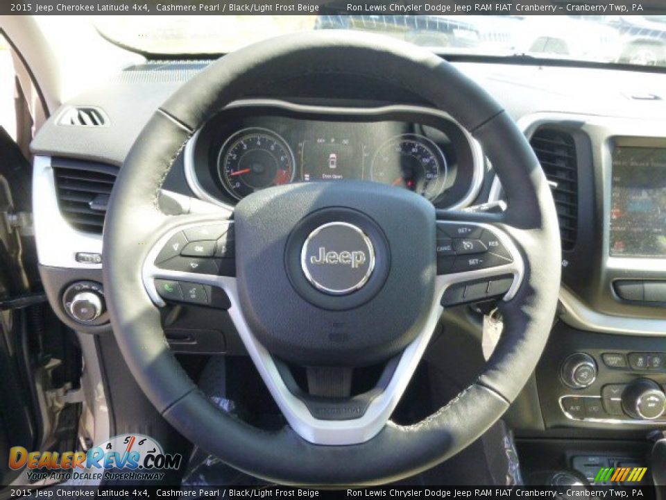 2015 Jeep Cherokee Latitude 4x4 Cashmere Pearl / Black/Light Frost Beige Photo #19