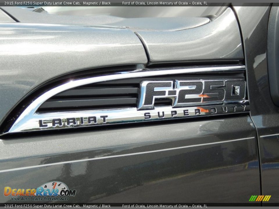 2015 Ford F250 Super Duty Lariat Crew Cab Magnetic / Black Photo #5