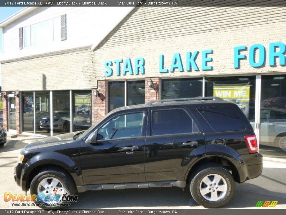 2012 Ford Escape XLT 4WD Ebony Black / Charcoal Black Photo #7