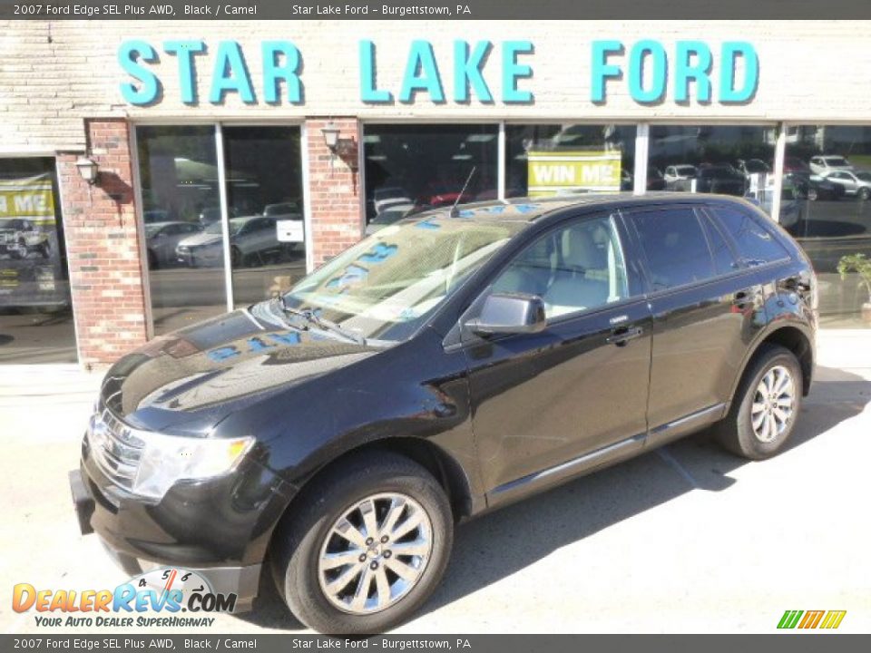 2007 Ford Edge SEL Plus AWD Black / Camel Photo #1