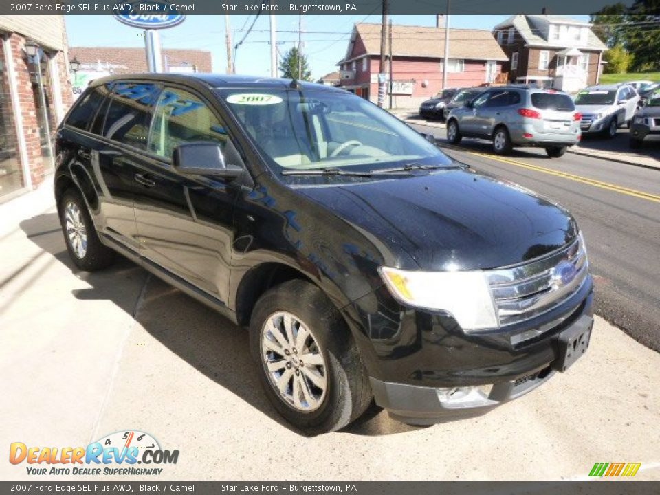 2007 Ford Edge SEL Plus AWD Black / Camel Photo #3