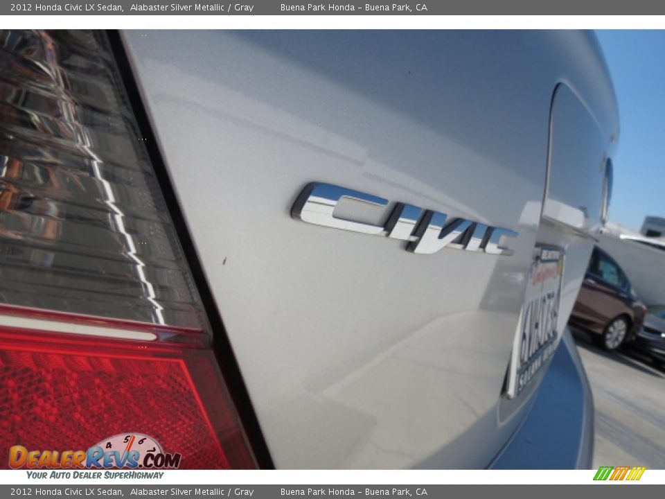 2012 Honda Civic LX Sedan Alabaster Silver Metallic / Gray Photo #2