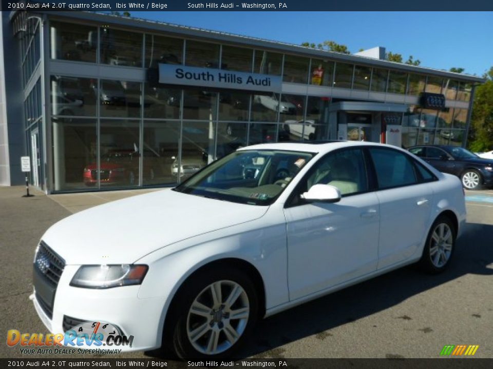 2010 Audi A4 2.0T quattro Sedan Ibis White / Beige Photo #1