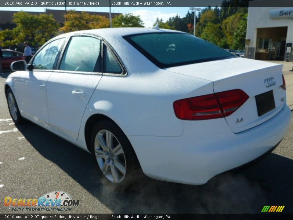 2010 Audi A4 2.0T quattro Sedan Ibis White / Beige Photo #3