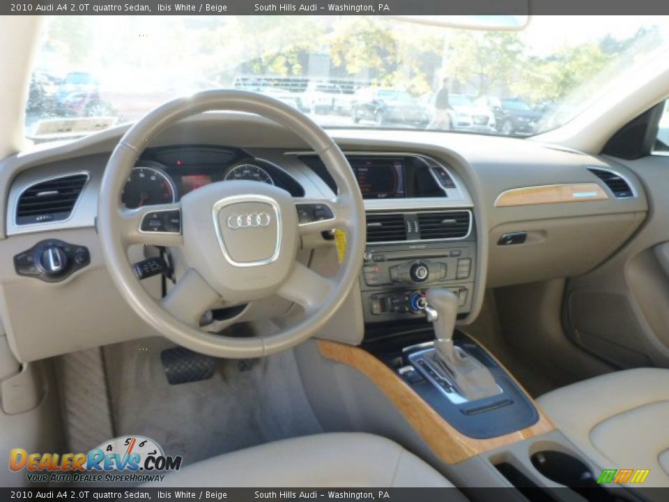 2010 Audi A4 2.0T quattro Sedan Ibis White / Beige Photo #12