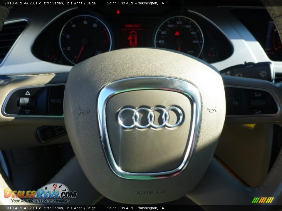 2010 Audi A4 2.0T quattro Sedan Ibis White / Beige Photo #17