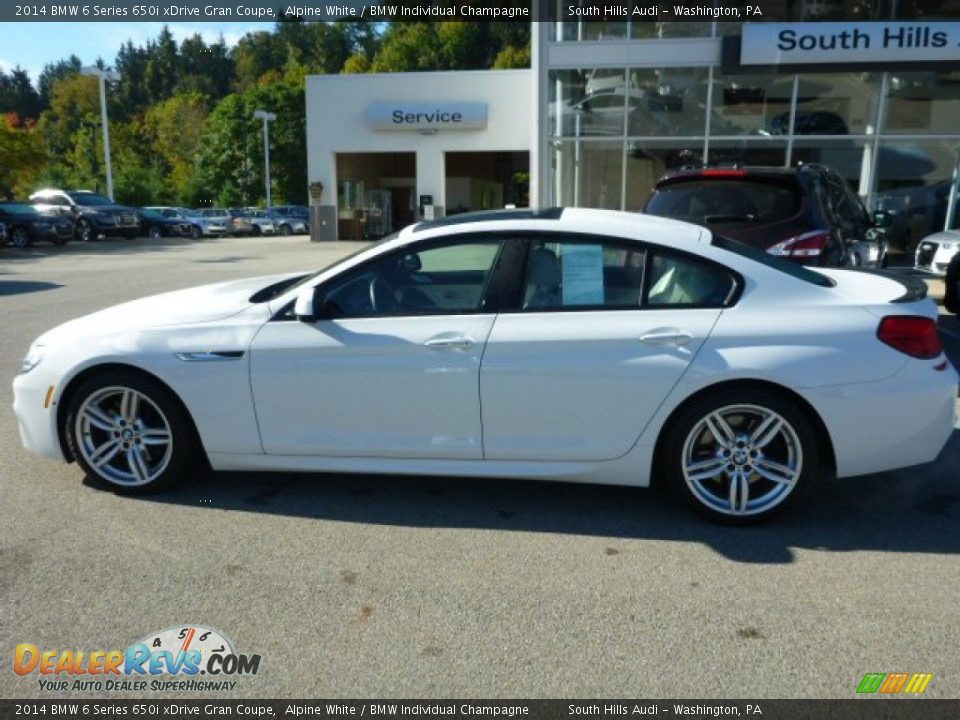 2014 BMW 6 Series 650i xDrive Gran Coupe Alpine White / BMW Individual Champagne Photo #2