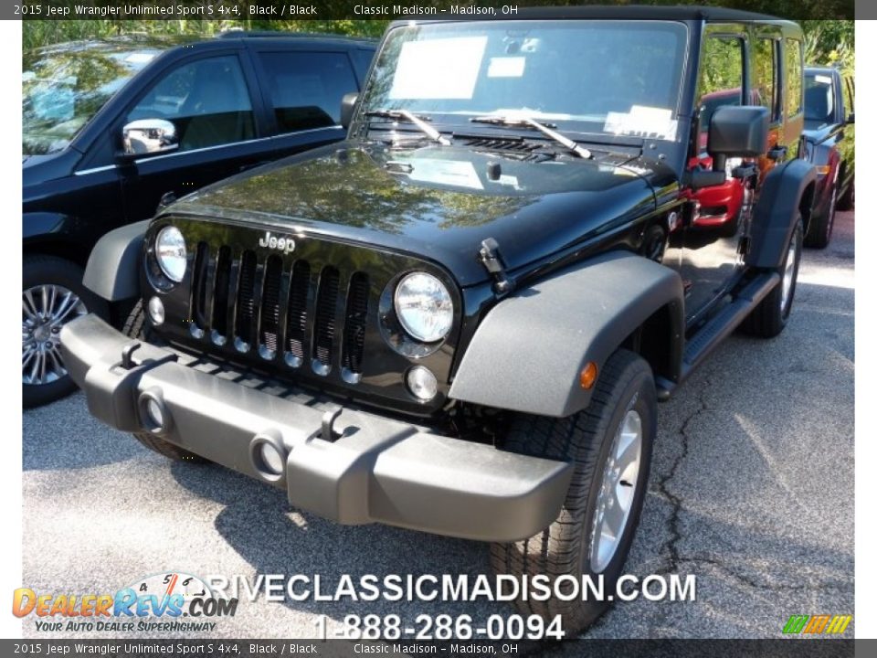 2015 Jeep Wrangler Unlimited Sport S 4x4 Black / Black Photo #1