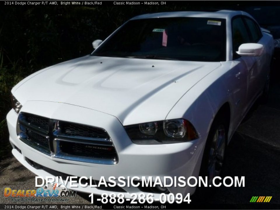 2014 Dodge Charger R/T AWD Bright White / Black/Red Photo #1