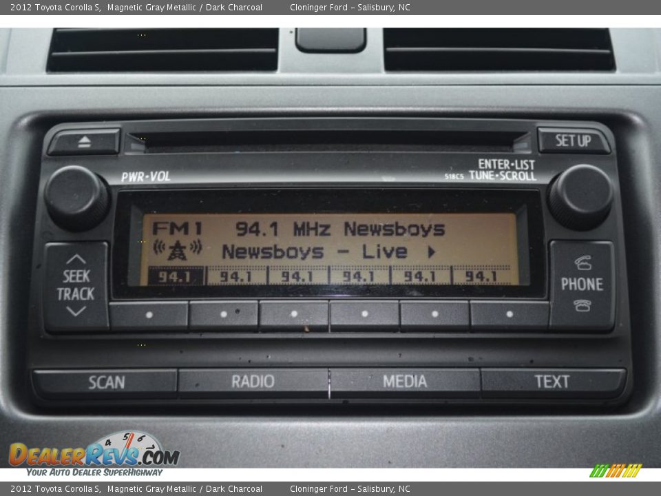 2012 Toyota Corolla S Magnetic Gray Metallic / Dark Charcoal Photo #18