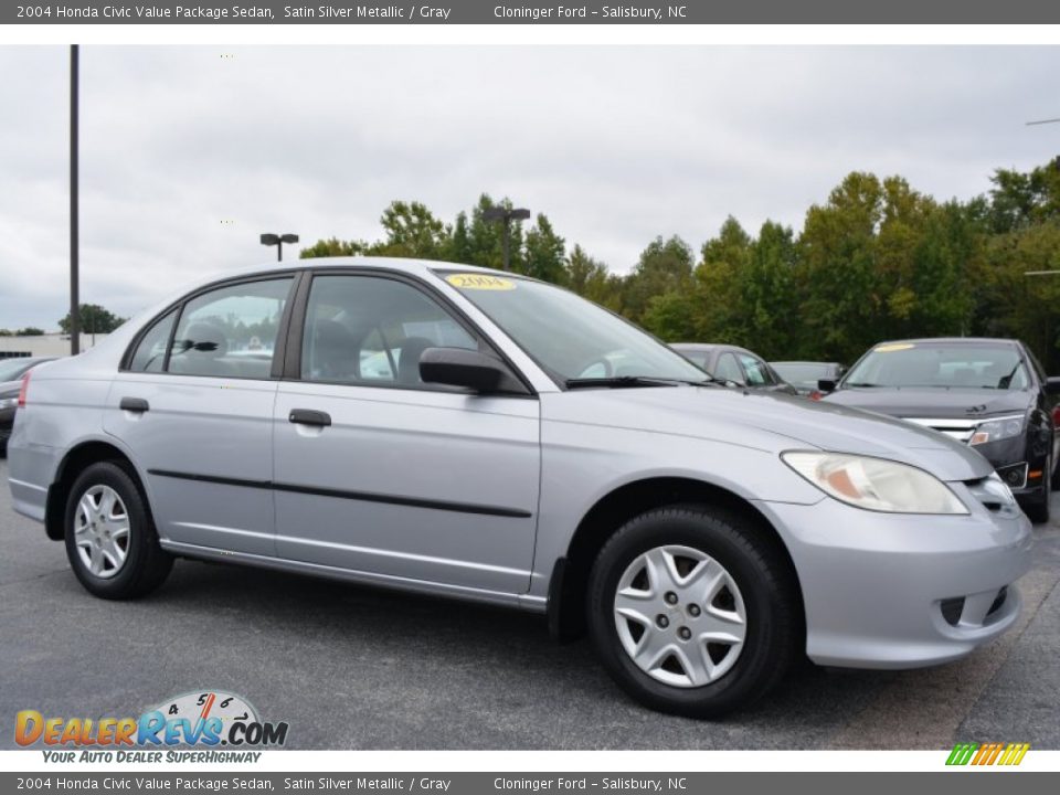 2004 Honda Civic Value Package Sedan Satin Silver Metallic / Gray Photo #1